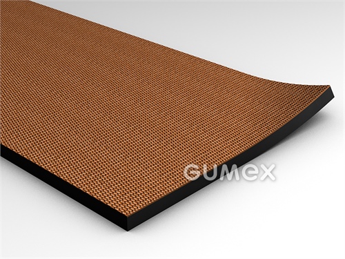 Pryž pro mechanické namáhání BLACK STAR s EP překrytím, tloušťka 6mm, šíře 1400mm, 60°ShA, SBR, textilie na jedné straně, -30°C/+70°C, černá